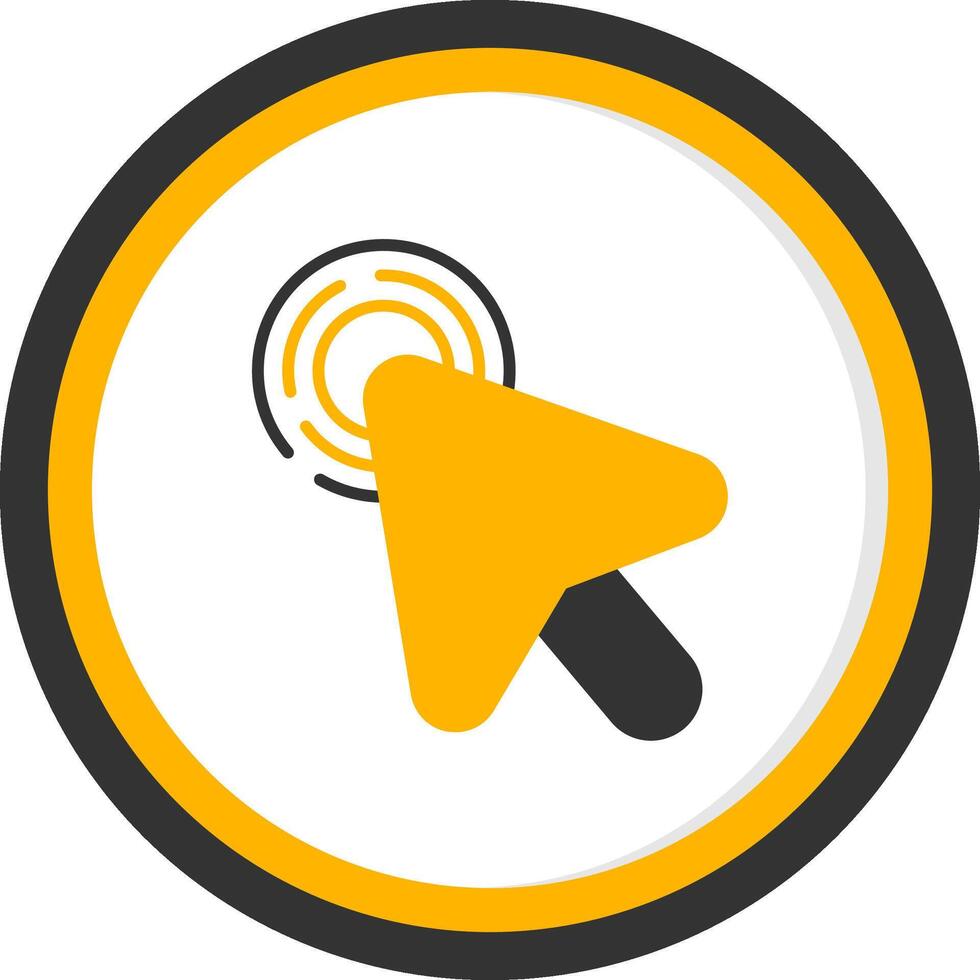 Single Mouse Click Glyph Two Color Circle vector