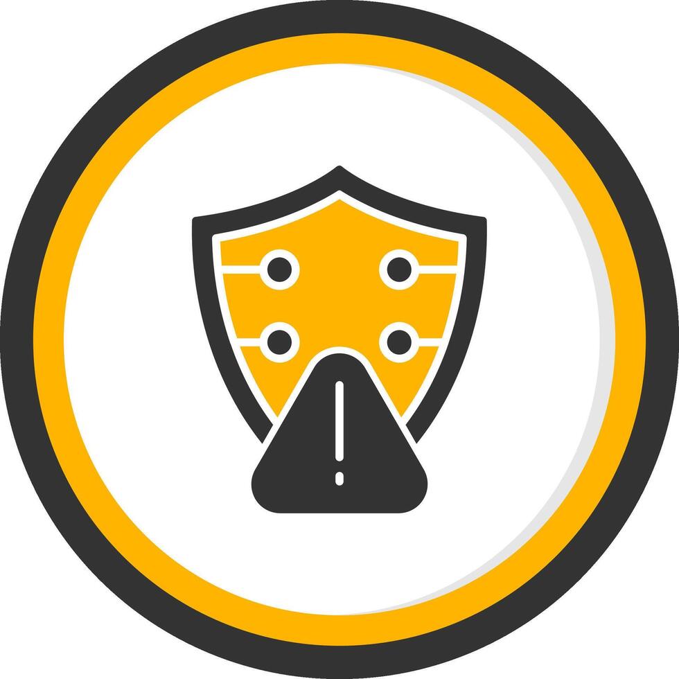 Emerging Cybersecurity Threat Risks Glyph Two Color Circle vector