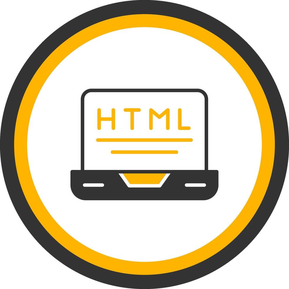 HTML Markup File Icon Glyph Two Color Circle vector