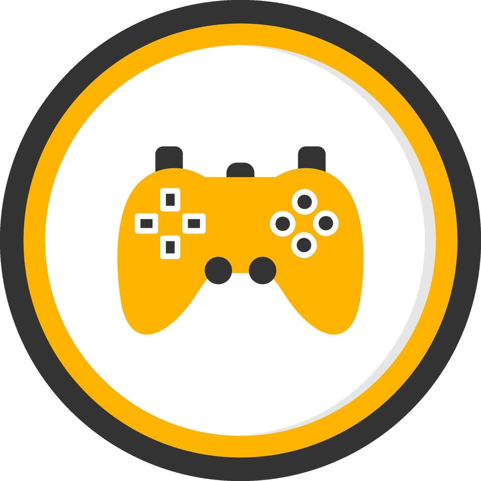 Wireless Game Controller Glyph Two Color Circle vector