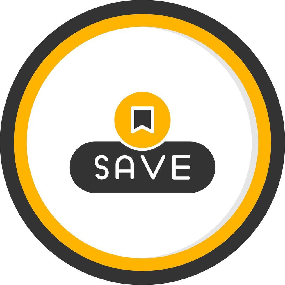 Save Changes Button Glyph Two Color Circle vector