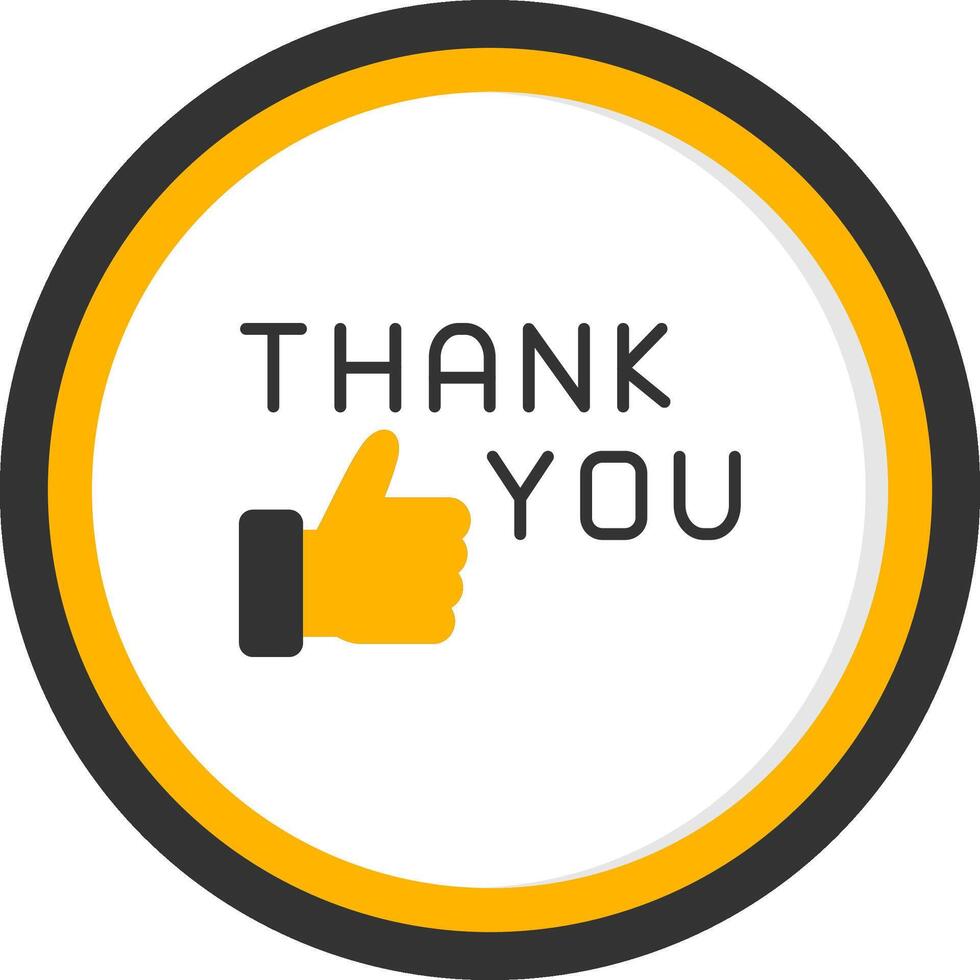 Heartfelt Thank You Note Glyph Two Color Circle vector