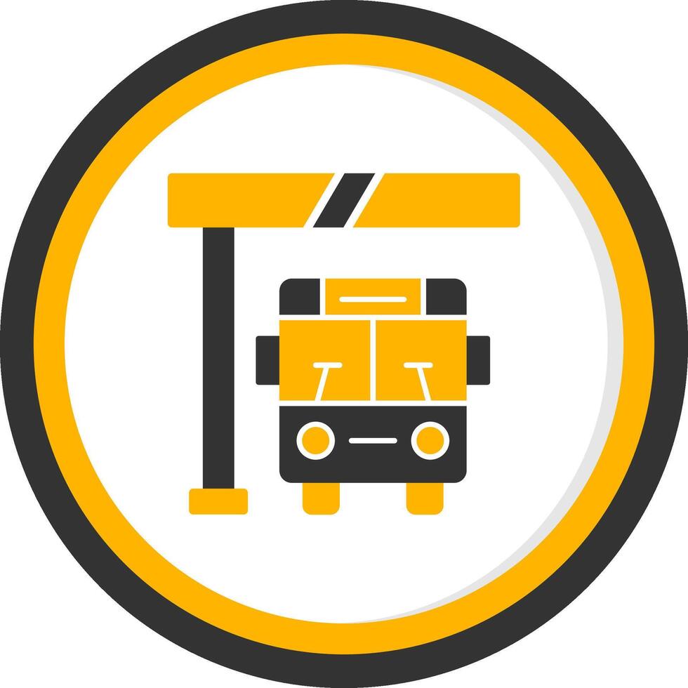 Covered Bus Shelter Glyph Two Color Circle vector