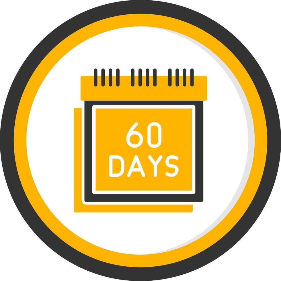 60 Days Guarantee Sign Glyph Two Color Circle vector