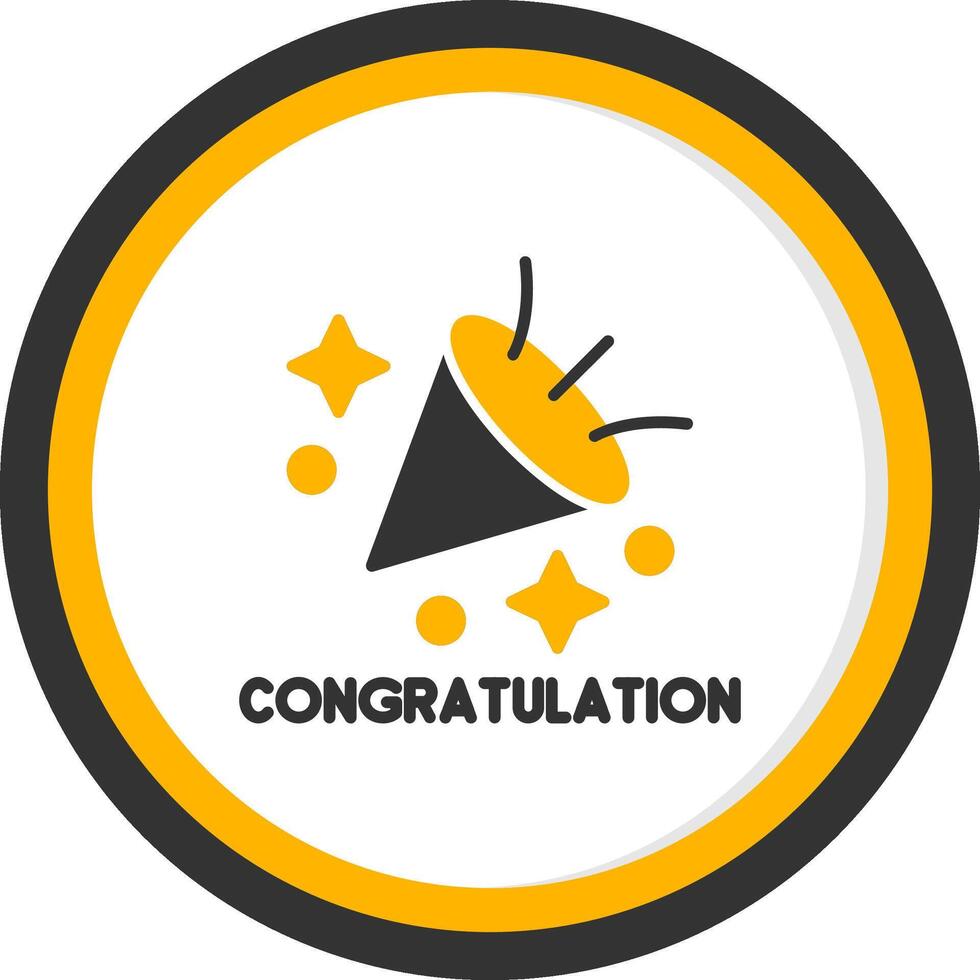 Joyful Congratulations Banner Glyph Two Color Circle vector