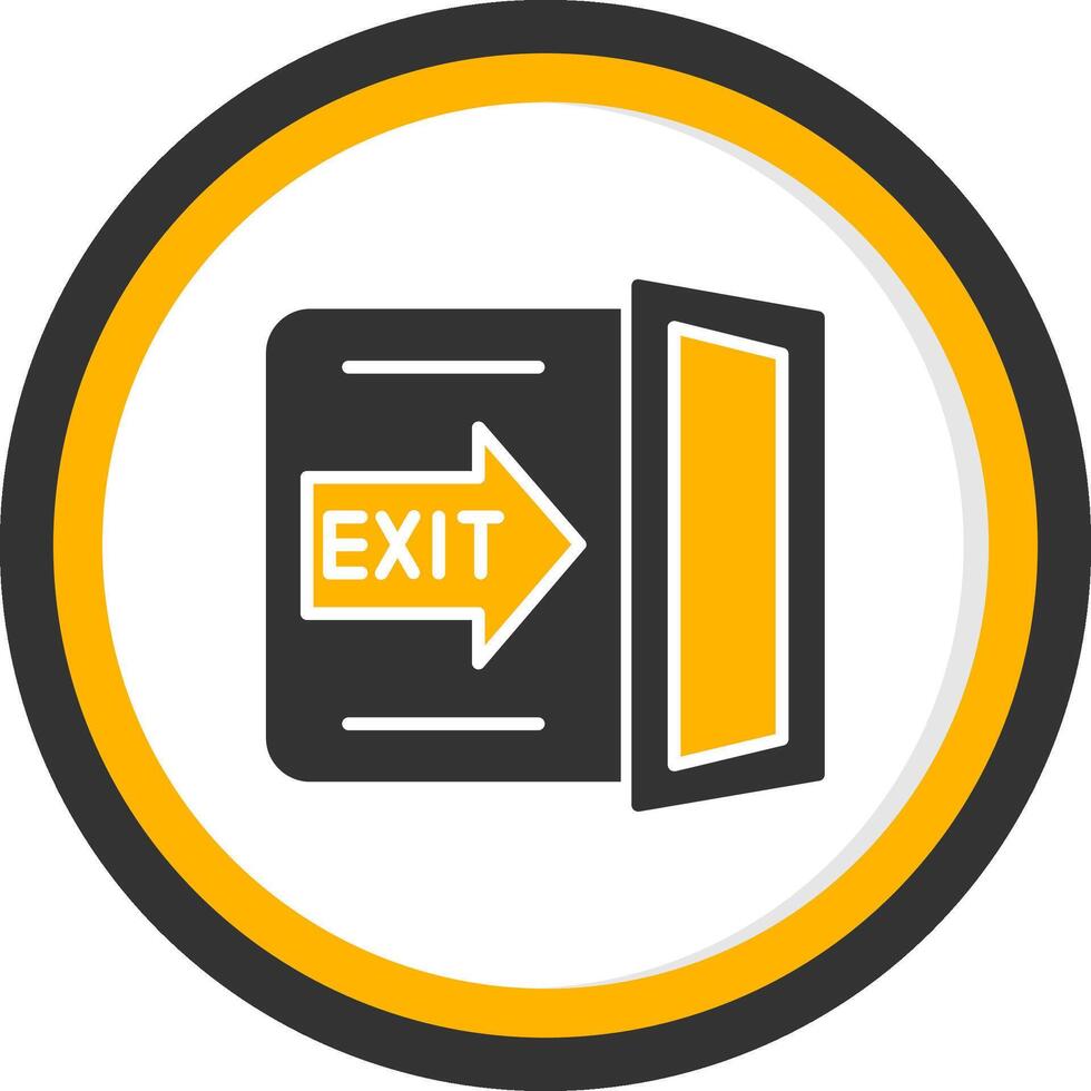Highway Exit Direction Board Glyph Two Color Circle vector