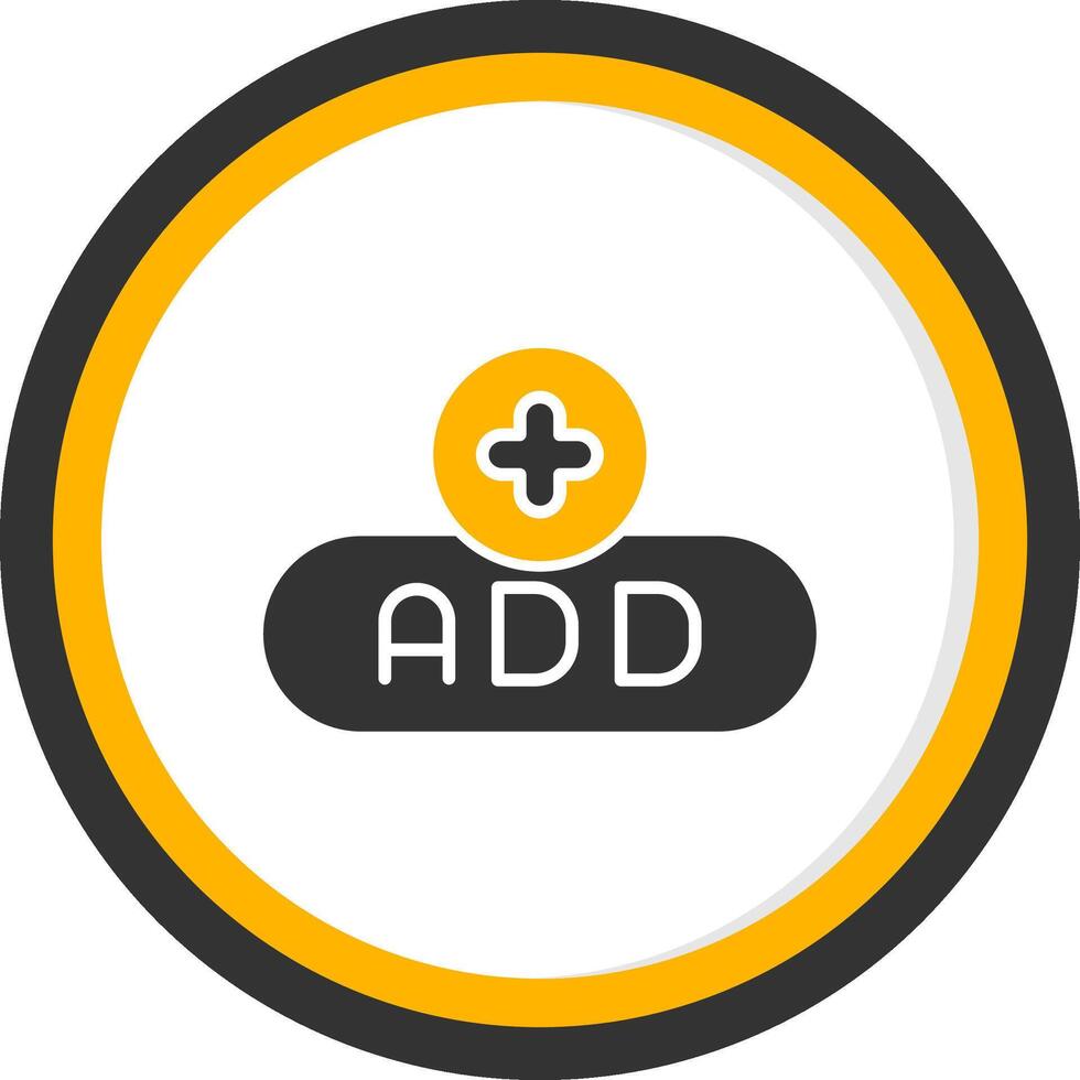 Add New Item Button Glyph Two Color Circle vector