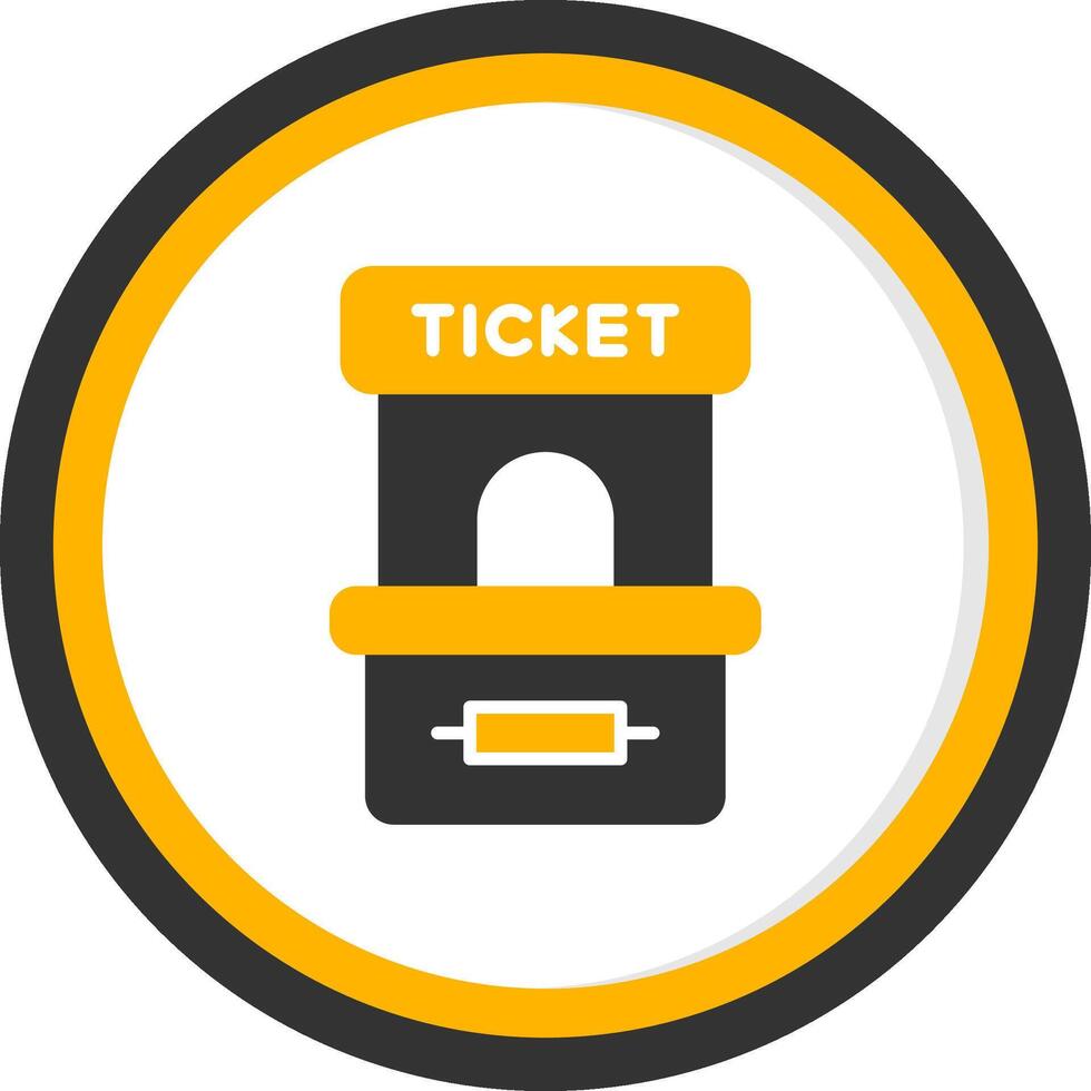 Manual Ticket Booth Glyph Two Color Circle vector