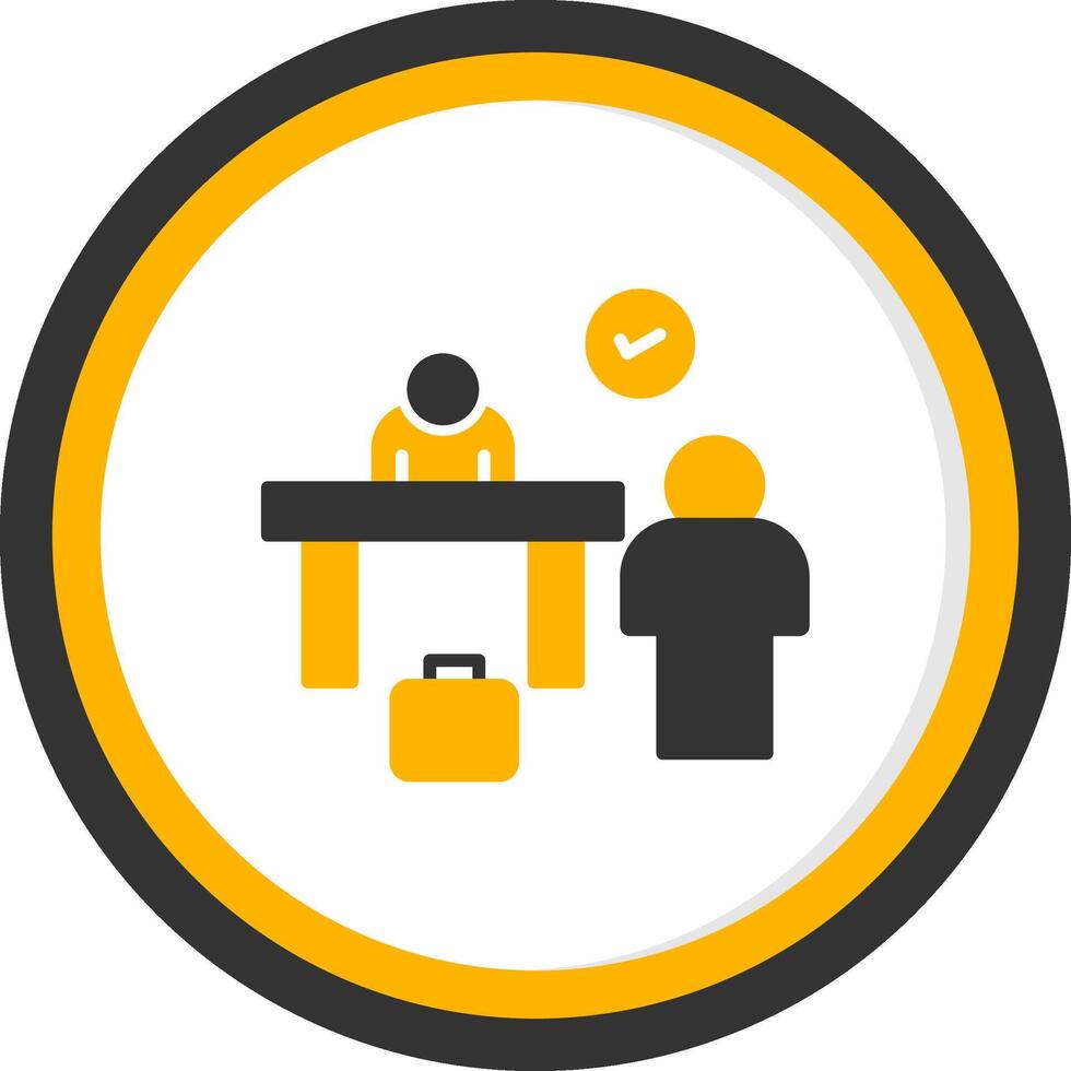 AirGlyph Check in Counter Glyph Two Color Circle vector