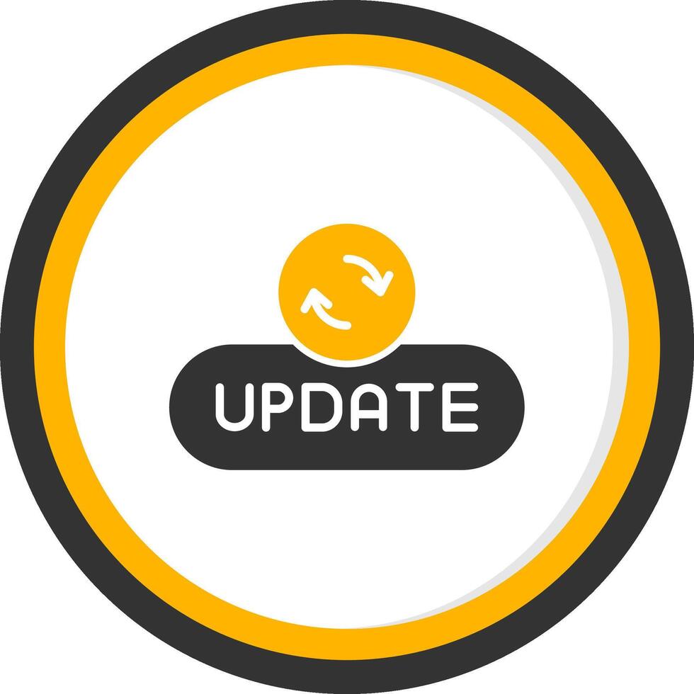 Update Record Button Glyph Two Color Circle vector