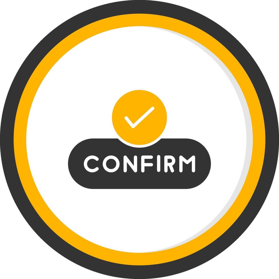 Confirm Action Button Glyph Two Color Circle vector
