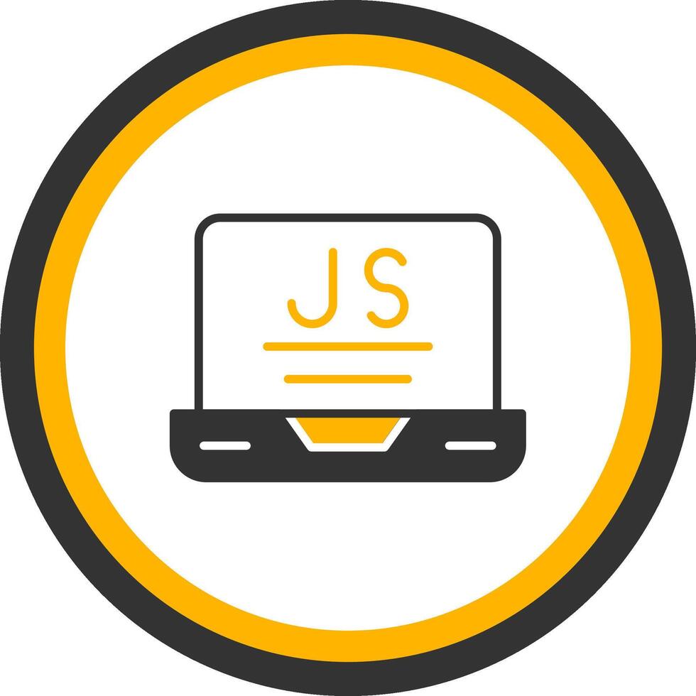 Node js Runtime Environment Glyph Two Color Circle vector