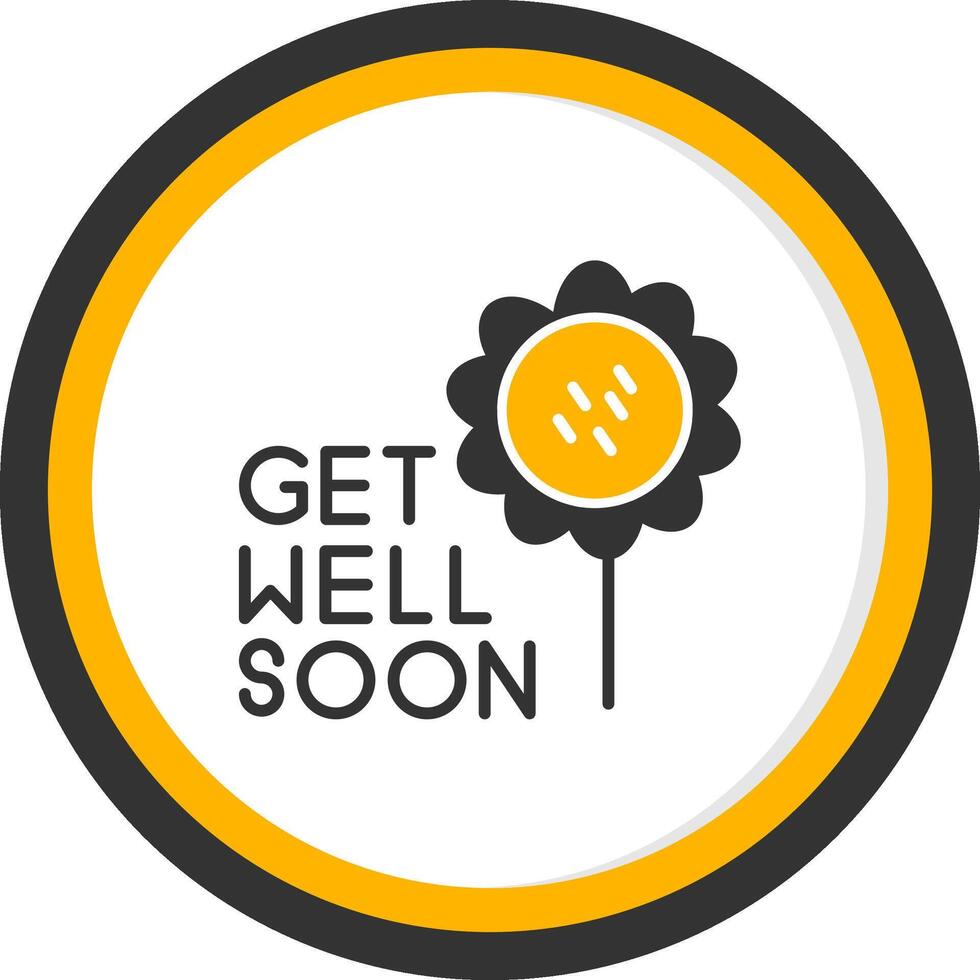Wishing You a Speedy Recovery Glyph Two Color Circle vector