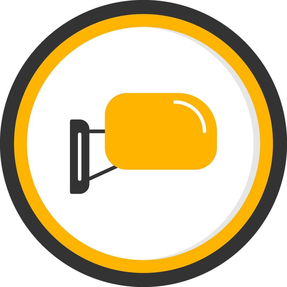 Exterior Side Mirror Glyph Two Color Circle vector