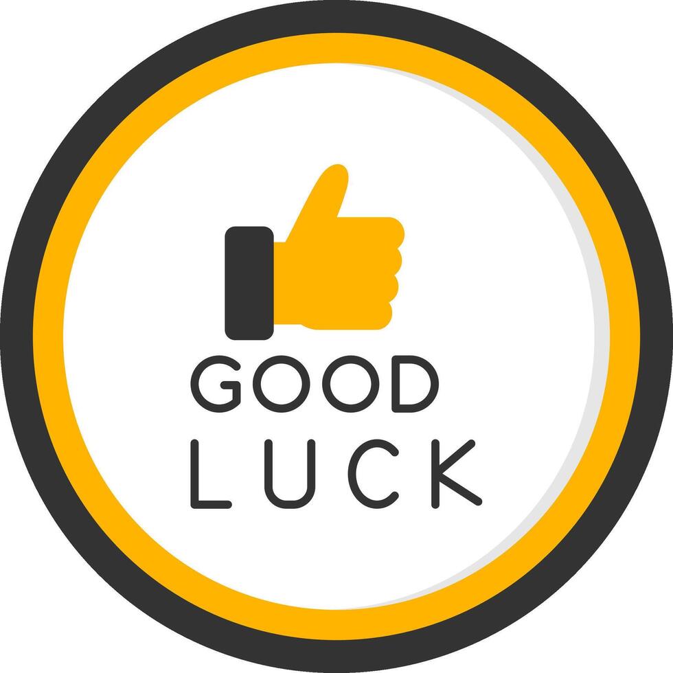 Good Luck Wishes Card Glyph Two Color Circle vector