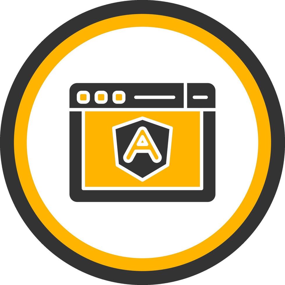 Angular Frontend Framework Glyph Two Color Circle vector