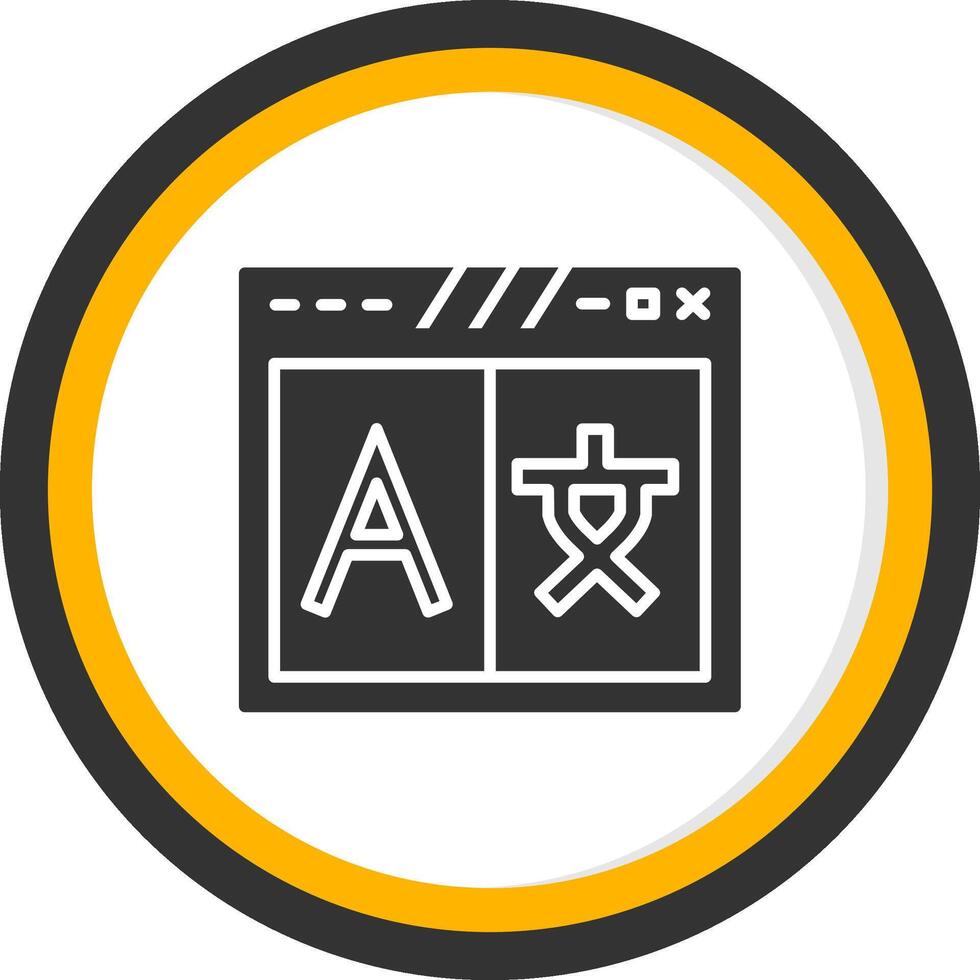 Language Switcher Dropdown Icon Glyph Two Color Circle vector