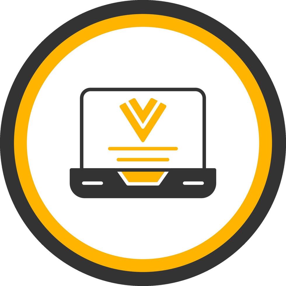 Vue js Web Framework Glyph Two Color Circle vector