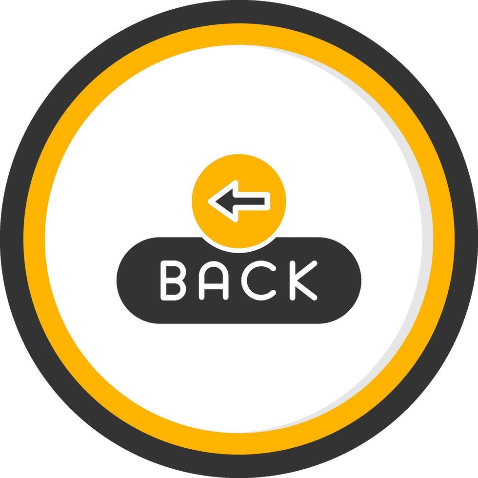 Back Navigation Button Glyph Two Color Circle vector