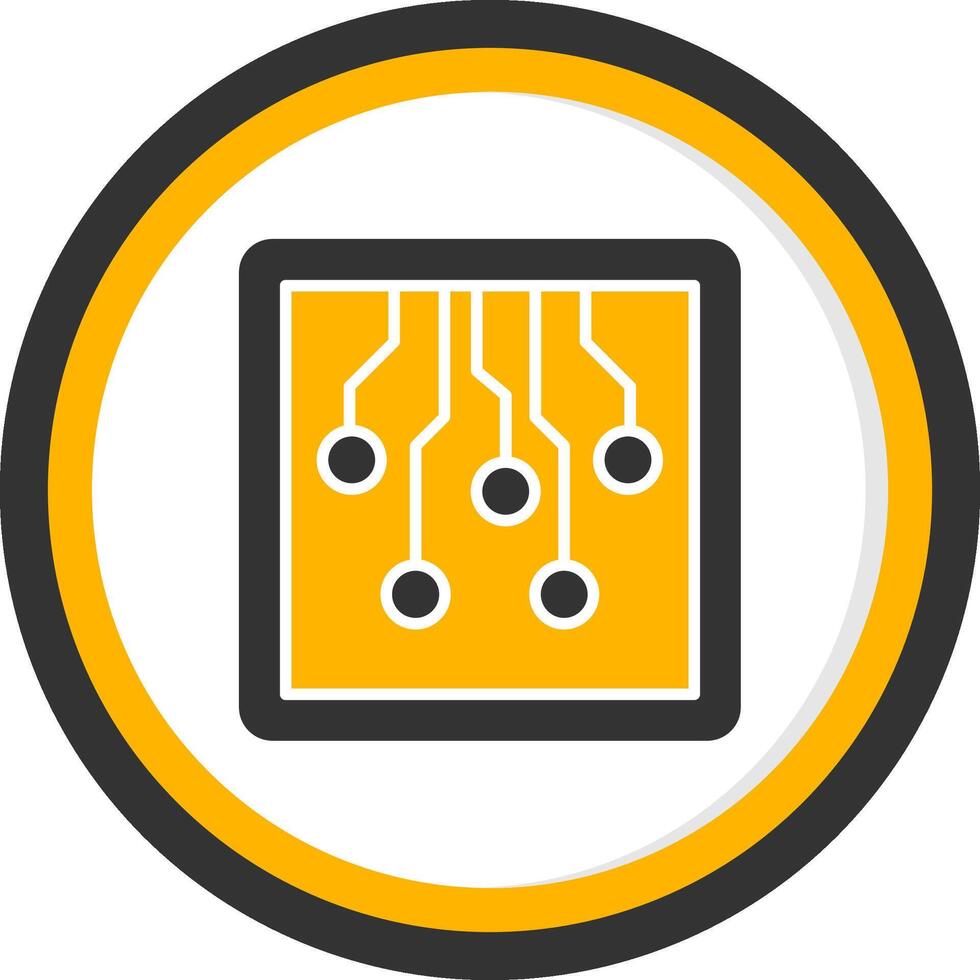 Electric Circuit Board Design Glyph Two Color Circle vector