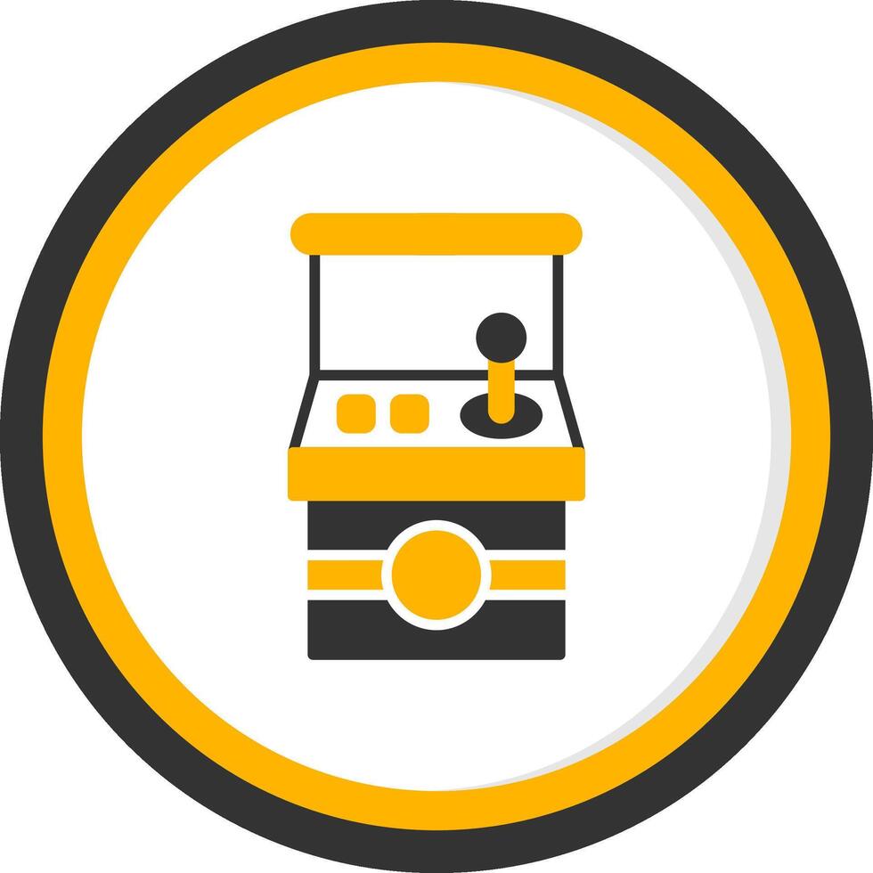 Retro Arcade Machine Glyph Two Color Circle vector