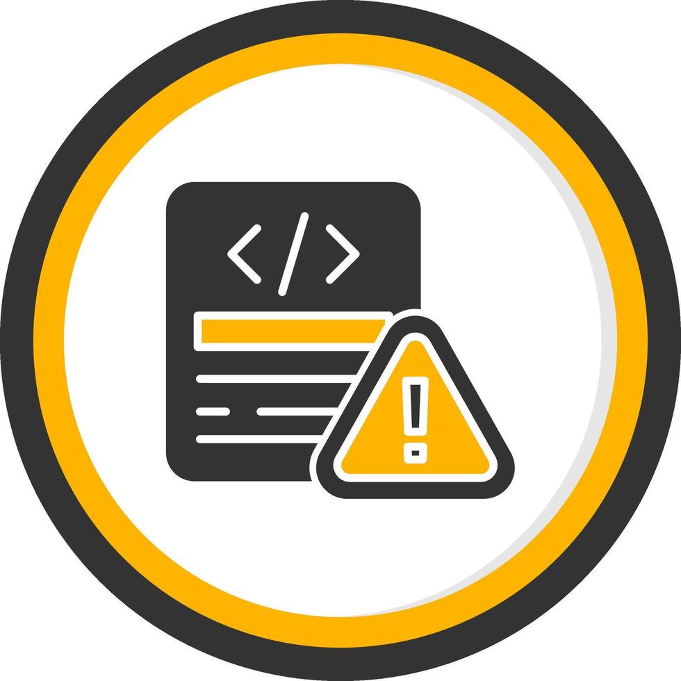 JavaScript Execution Error Glyph Two Color Circle vector