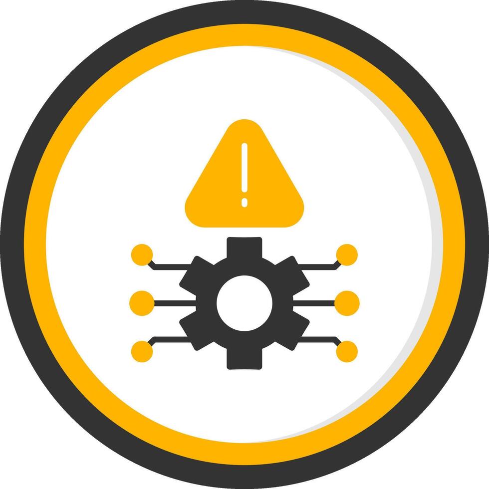 inesperado tecnológico sistema error glifo dos color circulo vector