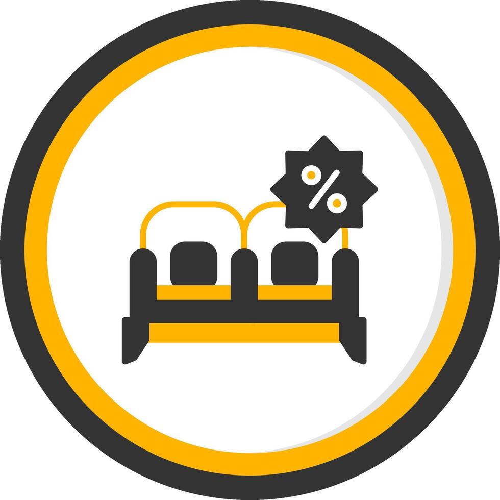 Sofa Discount Special Deal Glyph Two Color Circle vector