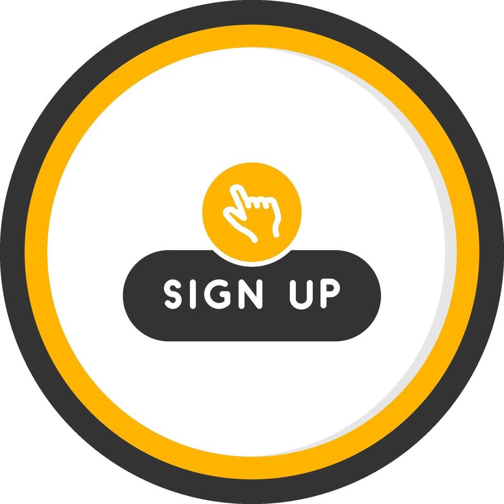 Sign Up Form Button Glyph Two Color Circle vector