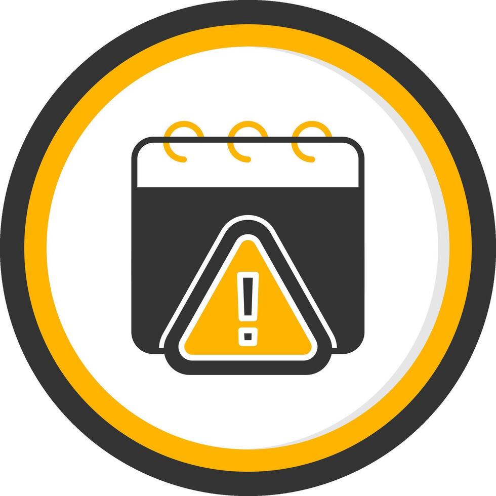 Session Expired Notification Glyph Two Color Circle vector