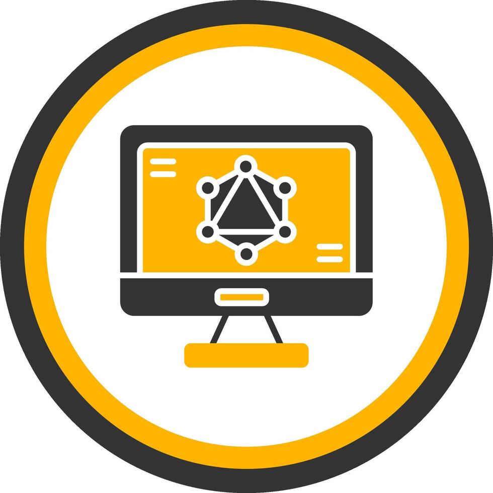 GraphQL Query Builder Glyph Two Color Circle vector