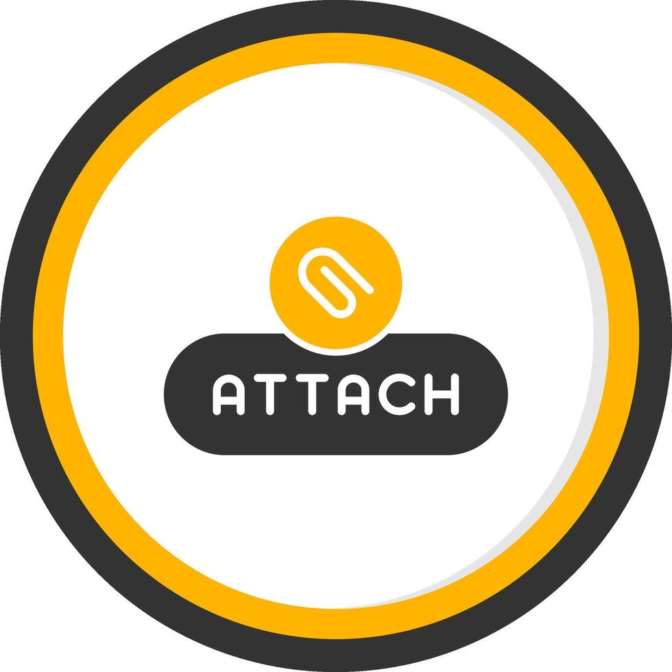 Attach Document Button Glyph Two Color Circle vector