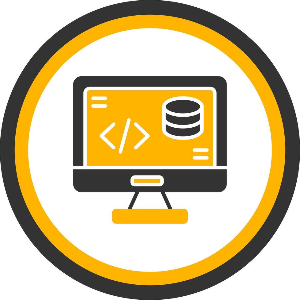 Backend Server Logic Icon Glyph Two Color Circle vector