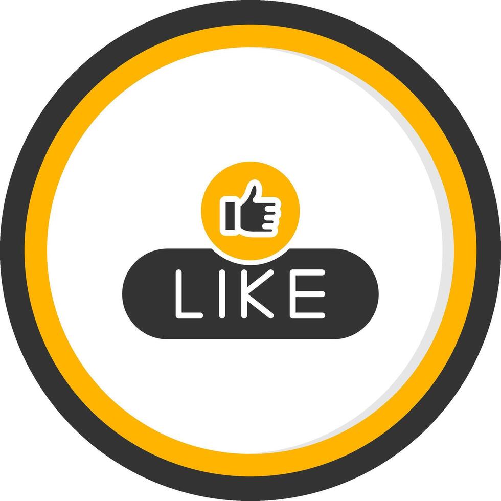 Like Content Button Glyph Two Color Circle vector