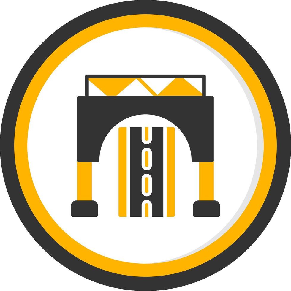 Road Underpass Passage Glyph Two Color Circle vector
