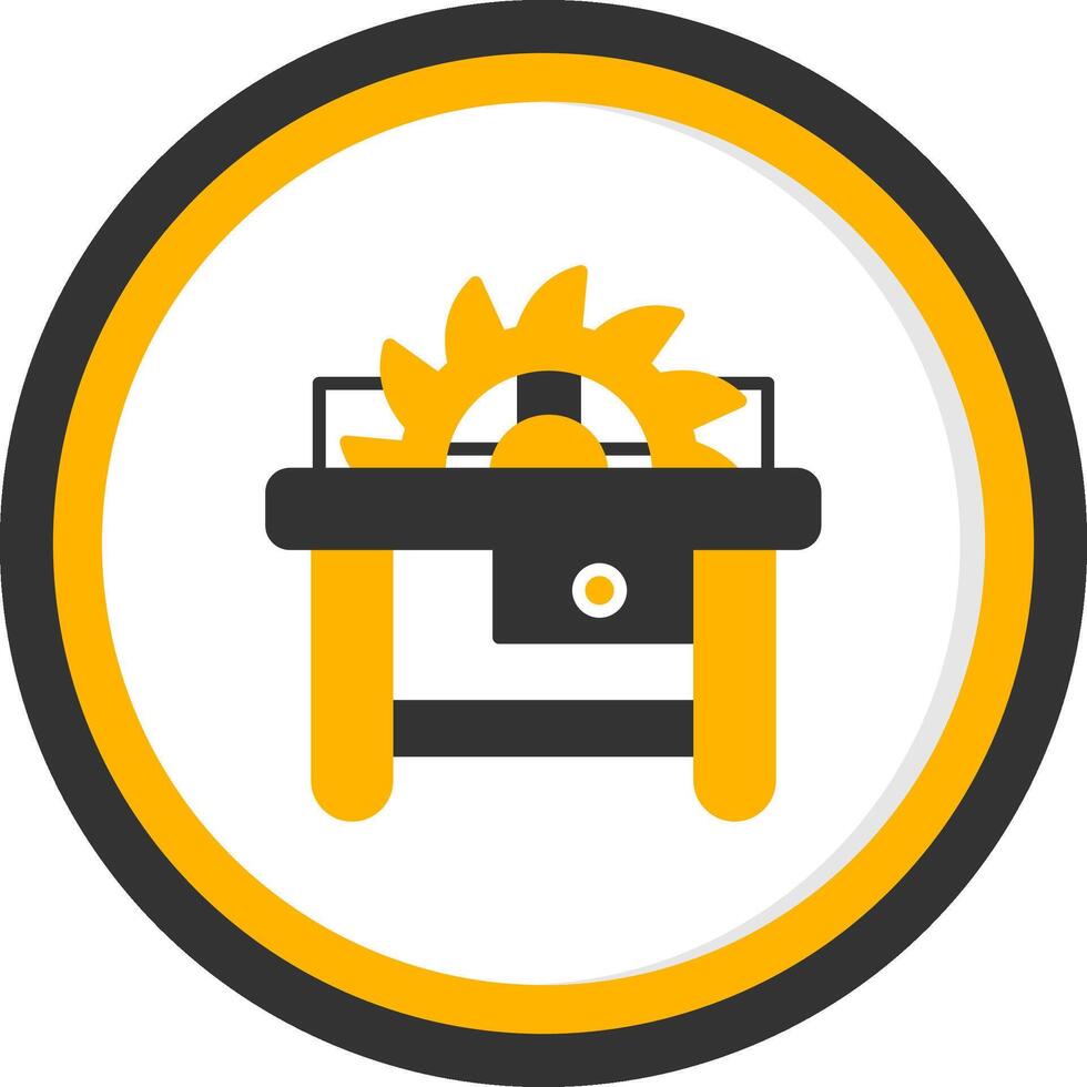 Industrial Table Saw Glyph Two Color Circle vector