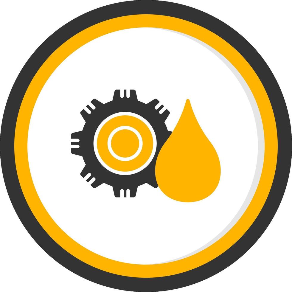 Rotating Water Pump Gear Glyph Two Color Circle vector