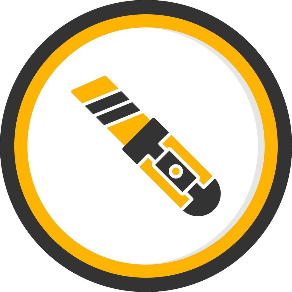 Folding Utility Knife Glyph Two Color Circle vector