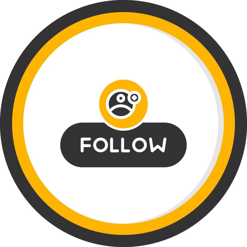 Follow User Button Glyph Two Color Circle vector