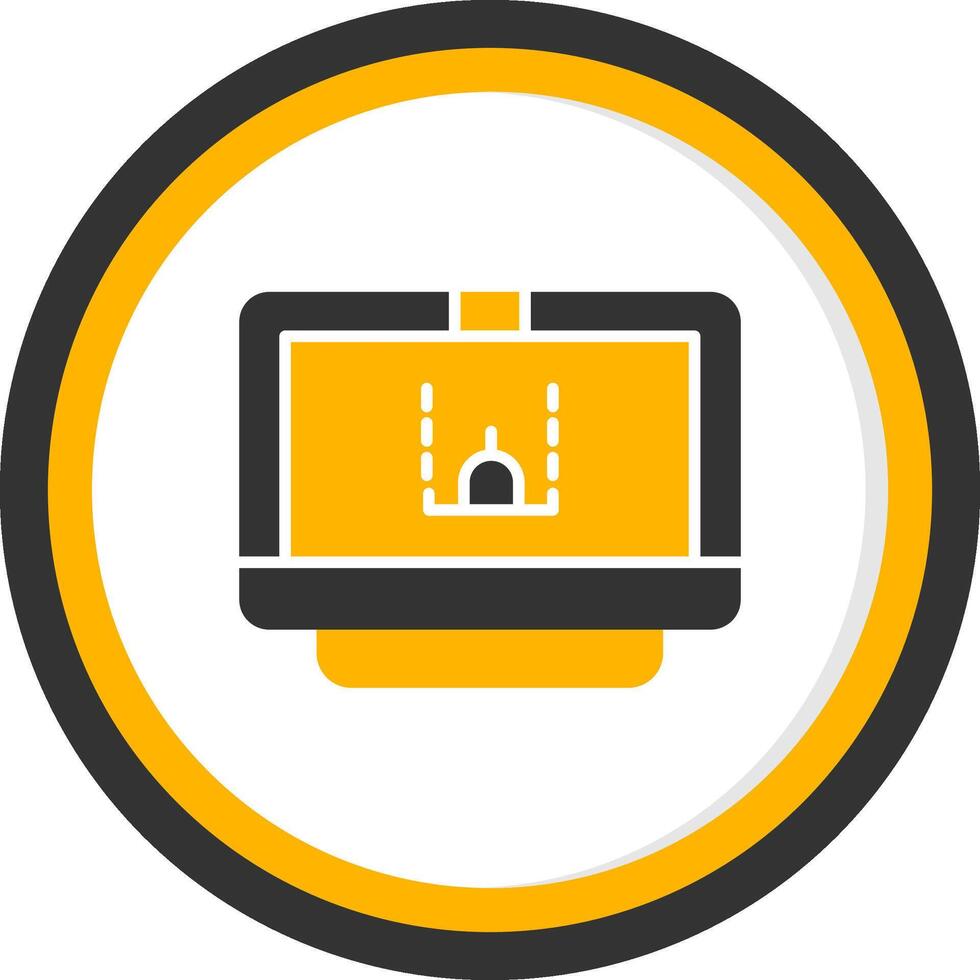 Classic Game Cartridge Glyph Two Color Circle vector