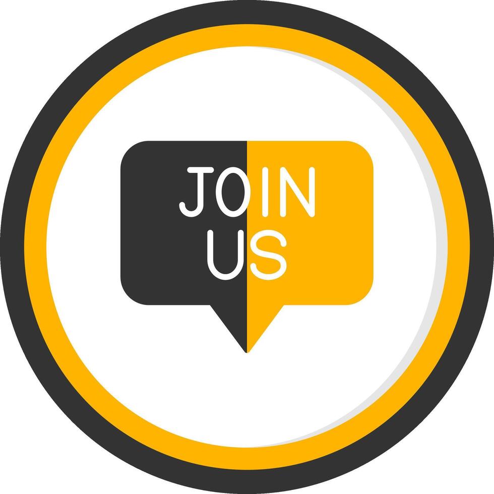 Invitation to Join Us Glyph Two Color Circle vector