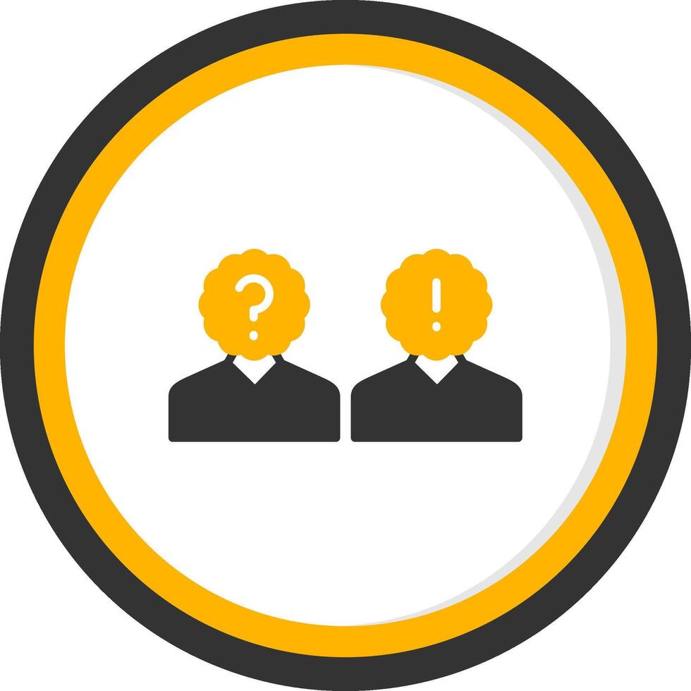 Legal Dispute Resolution Status Glyph Two Color Circle vector