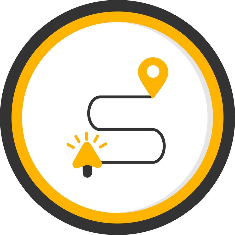 Navigate Website Menu Glyph Two Color Circle vector