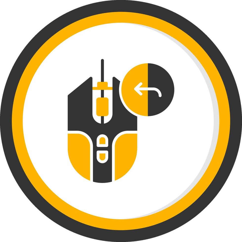 Vamos espalda botón glifo dos color circulo vector