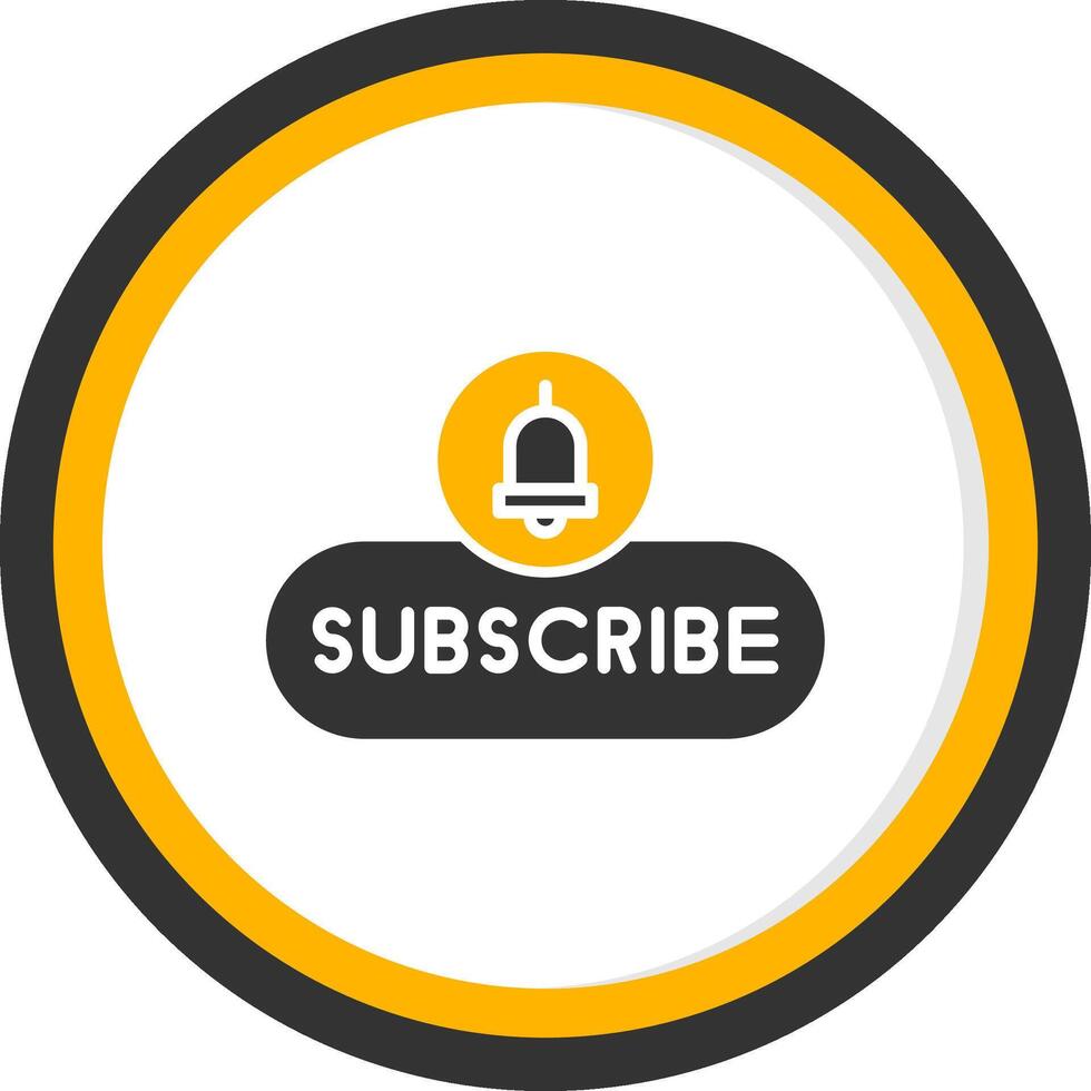 Subscribe Now Button Glyph Two Color Circle vector
