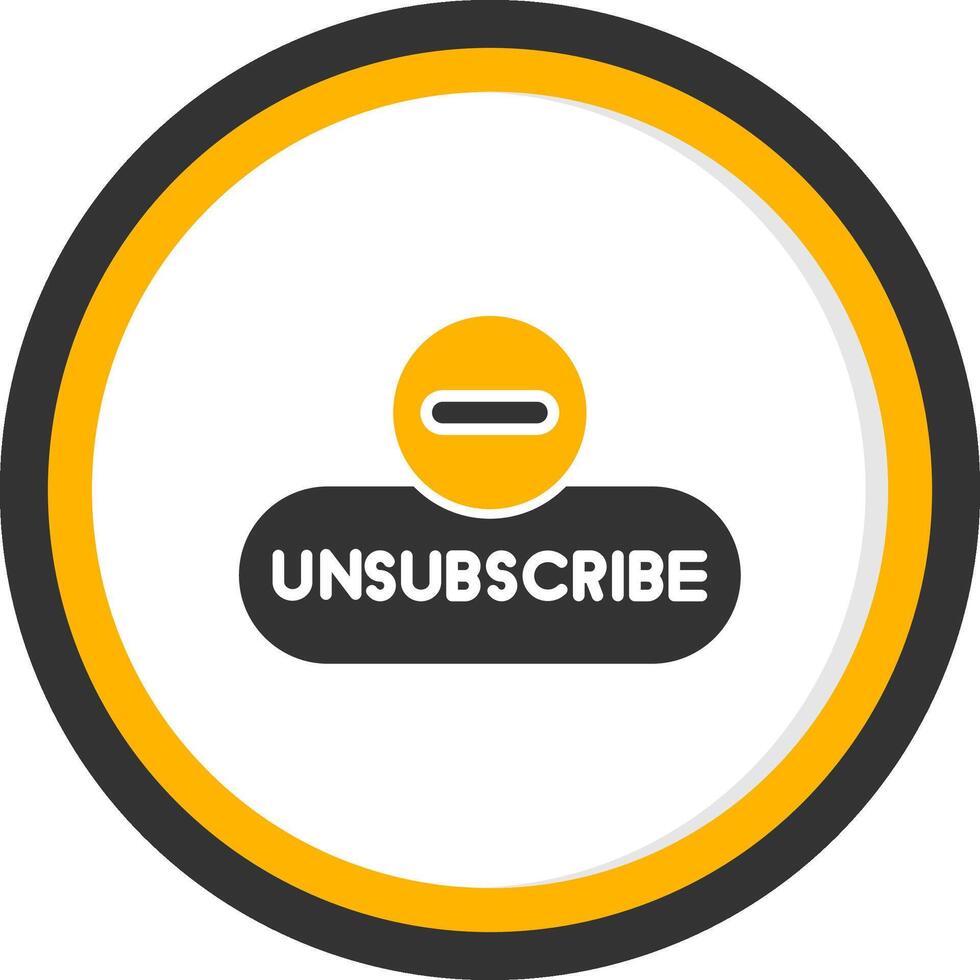 Unsubscribe Alert Button Glyph Two Color Circle vector