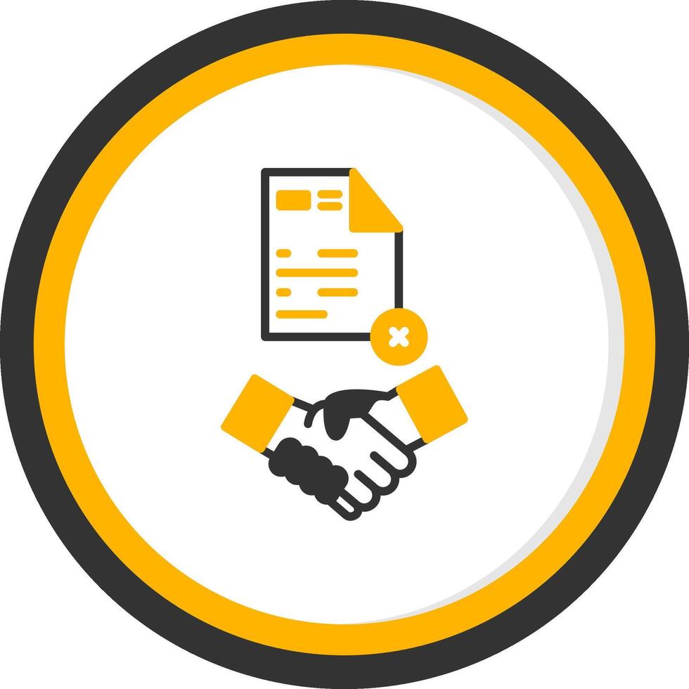 Mutual Freelance Contract Termination Glyph Two Color Circle vector
