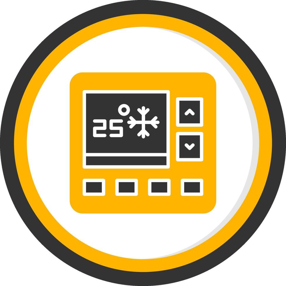 Engine Thermostat Valve Glyph Two Color Circle vector
