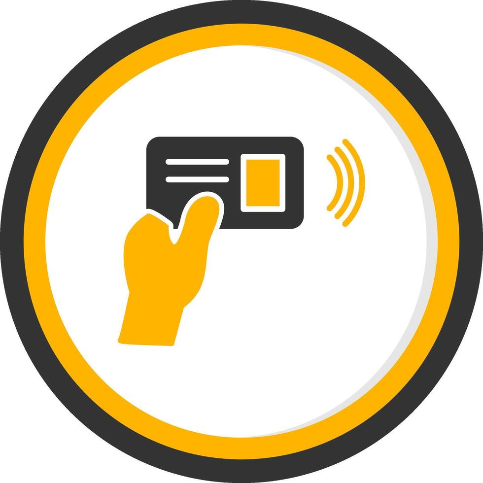 NFC Card Reader Terminal Glyph Two Color Circle vector