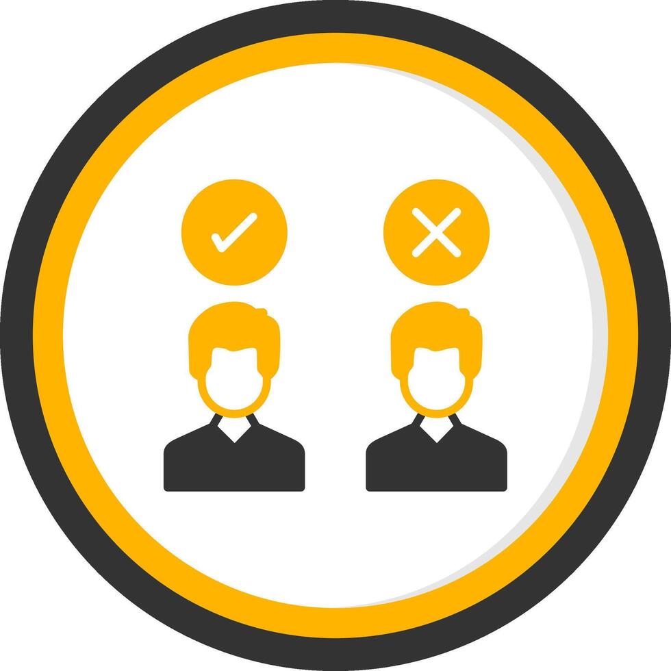 Staff Unavailability or Absence Glyph Two Color Circle vector